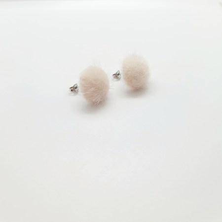 Earrings stud silver steel fur beugh1